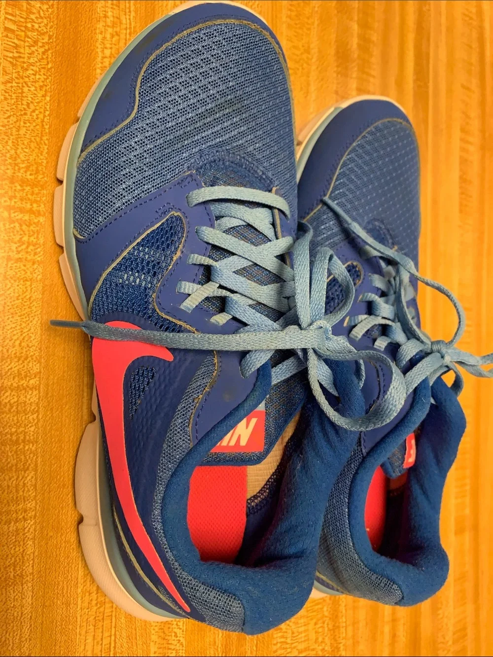 Women’s Nike Flex Experience RN 3 Blue Running Sneakers with Pink Swoosh